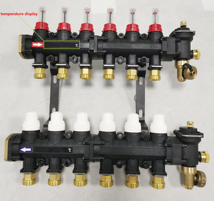 منیفولدهای گرمایش از کف پلاستیکی گیج Ufh منیفولد گرمایشی 2-12 شاخه